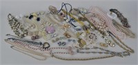 Large Collection Of Faux Pearl Costume Jewelry