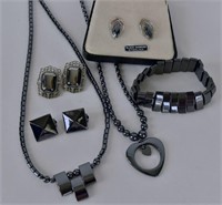 Collection Of Black Hematite Jewelry