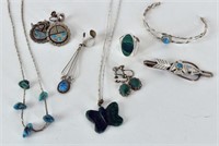 Collection Of Mexican Sterling Silver Jewelry