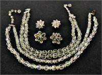 Vintage Rhinestone Necklaces And Earrings