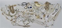 Large Collection Of Vintage White Costume Jewelry