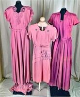 Three 40"s Evening Gowns And Dress