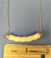 Silver and ivory necklace and pendant   (2)