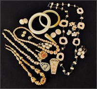 Collection Of Antique Bone And Celluloid Jewelry