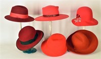 Collection Of Six Vintage Ladies Hats