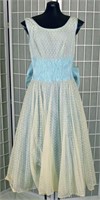 1950's Blue And White Party Dress