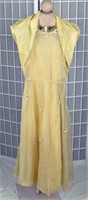 1950's Yellow Linen Party Dress
