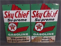 2 Texaco Sky Chief Gasoline Gas Pump Signs #6