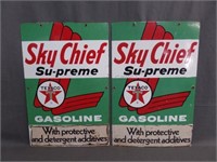 2 Texaco Sky Chief Gasoline Gas Pump Signs #3