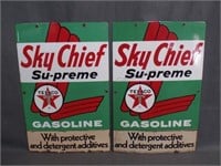 2 Texaco Sky Chief Gasoline Gas Pump Signs #2