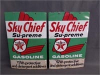 2 Texaco Sky Chief Gasoline Gas Pump Signs #4