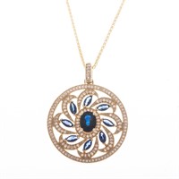 A Lady's Gold Sapphire & Diamond Pendant