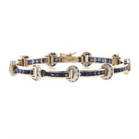 A Lady's 14K Very Fine Sapphire & Diamond Bracelet