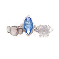 A Trio of Lady's Gemstone Rings