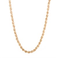 A Lady's 14K Rope Chain Necklace
