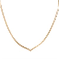 A Lady's 14K Herringbone "V" Necklace