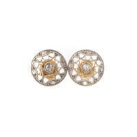 A Pair of 18K Filigree Diamond Earrings