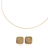 A Lady's Gold Omega Necklace & Earrings