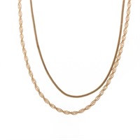 Two Lady's Gold Chain Necklaces
