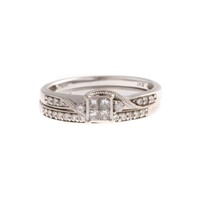 A White Gold Diamond Engagement Ring Set