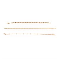 A Trio of Lady's Gold Chain Bracelets