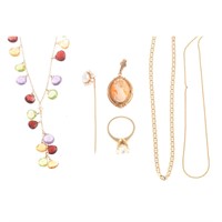 A Collection of Lady's Gold Jewelry