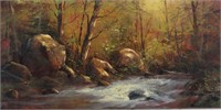 Signed Flowing Stream Original Painting by PATSEE