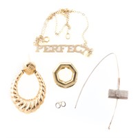 A Selection of  Miscellaneous Gold Jewelry