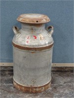 Old Metal Milk Can with Lid