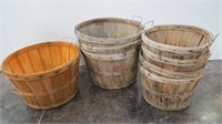 (8) Vintage Split Wood Harvest Baskets