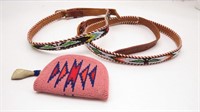 Native American Beaded Souvenir Belts & Purse