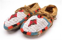 Pair of Native American Beaded Moccasins