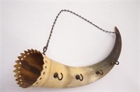 Carved Hanging Cow Horn with Hooks