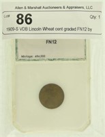 1909-S VDB Lincoln Wheat cent graded FN12 by PCI