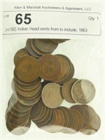 (+/-50) Indian Head cents from to include; 1863