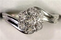 Sterling Silver 7 Diamond Ring