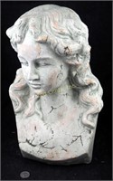 16" Cast Old World Sculpture Lady Bust
