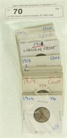(+/-16) Lincoln cents to include; (4) 1909 VDB,