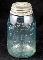 Rare1858 Nov 20 O7 Pint Mason Glass Jar