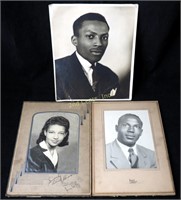 3 African American B/w Photographs Pictures Lot
