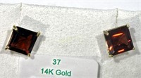 14K Yellow Gold Garnet (2.20ct) Earrings