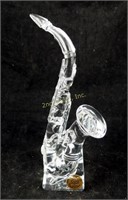 Vintage Fine Crystal 7" Saxophone Glass Sculpture