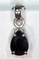 Sterling Silver Sapphire (3.65ct) Pendant