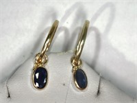 14K Yellow Gold Sapphire (2.10ct) Earrings