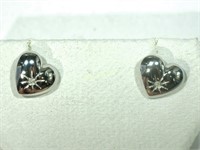 Sterling Silver Rhodium Plated Diamond Earrings