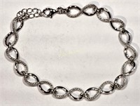 Sterling Silver Diamond (0.25ct) Infinite Bracelet