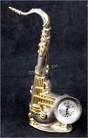 Vintage 5 1/2" Solid Brass Saxophone Clock