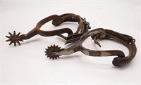 Antique Western Spurs with Leather Straps