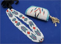 Native American Beaded Coin Purse & Head Band