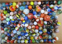Collection of Slag Glass Marbles & Bag